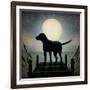 Moonrise Black Dog-Ryan Fowler-Framed Art Print