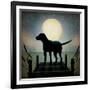 Moonrise Black Dog-Ryan Fowler-Framed Art Print