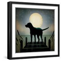 Moonrise Black Dog-Ryan Fowler-Framed Art Print