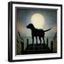 Moonrise Black Dog-Ryan Fowler-Framed Art Print