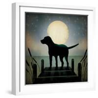 Moonrise Black Dog-Ryan Fowler-Framed Art Print