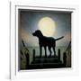 Moonrise Black Dog-Ryan Fowler-Framed Art Print