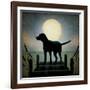 Moonrise Black Dog-Ryan Fowler-Framed Giclee Print