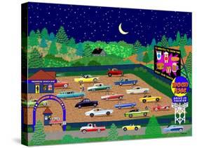 Moonrise Drive-In-Mark Frost-Stretched Canvas