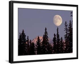 Moonrise in Early Winter, Chugach Range, Alaska, USA-Paul Souders-Framed Photographic Print