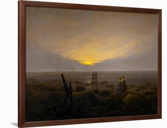 Moonrise on the seashore-Caspar David Friedrich-Framed Giclee Print