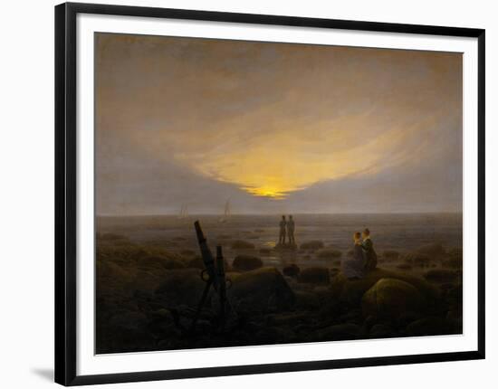 Moonrise on the seashore-Caspar David Friedrich-Framed Premium Giclee Print