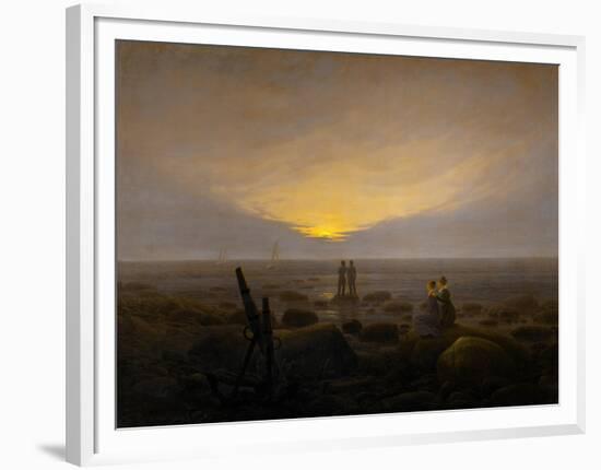 Moonrise on the seashore-Caspar David Friedrich-Framed Premium Giclee Print