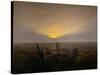 Moonrise on the seashore-Caspar David Friedrich-Stretched Canvas