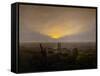 Moonrise on the seashore-Caspar David Friedrich-Framed Stretched Canvas