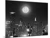 Moonrise Over City of Melbourne, Australia-Stocktrek Images-Mounted Photographic Print