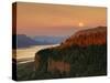 Moonrise over Columbia River Gorge-Steve Terrill-Stretched Canvas
