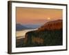 Moonrise over Columbia River Gorge-Steve Terrill-Framed Photographic Print