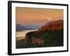 Moonrise over Columbia River Gorge-Steve Terrill-Framed Photographic Print