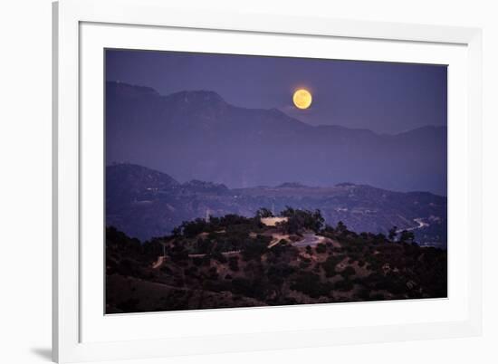 Moonrise Over Griffith Park, Los Angeles, California-George Oze-Framed Photographic Print