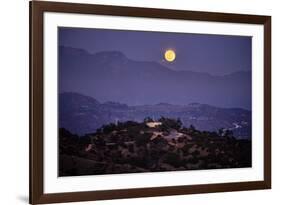 Moonrise Over Griffith Park, Los Angeles, California-George Oze-Framed Photographic Print