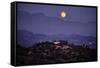 Moonrise Over Griffith Park, Los Angeles, California-George Oze-Framed Stretched Canvas