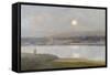 Moonrise over Hayle, from Lelant, C.1892-Sir Alfred East-Framed Stretched Canvas