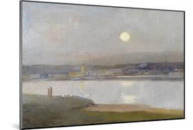 Moonrise over Hayle, from Lelant, C.1892-Sir Alfred East-Mounted Giclee Print