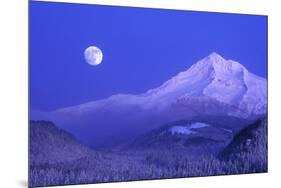 Moonrise over Mt. Hood, Oregon, USA-Janis Miglavs-Mounted Photographic Print