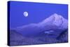 Moonrise over Mt. Hood, Oregon, USA-Janis Miglavs-Stretched Canvas