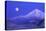 Moonrise over Mt. Hood, Oregon, USA-Janis Miglavs-Stretched Canvas