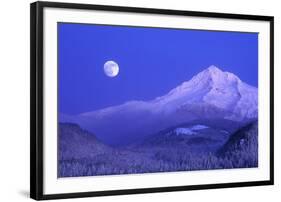 Moonrise over Mt. Hood, Oregon, USA-Janis Miglavs-Framed Photographic Print