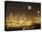 Moonrise over Nighttime Seattle, Washington, Usa-Janis Miglavs-Stretched Canvas