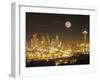 Moonrise over Nighttime Seattle, Washington, Usa-Janis Miglavs-Framed Photographic Print