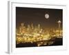 Moonrise over Nighttime Seattle, Washington, Usa-Janis Miglavs-Framed Photographic Print