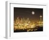 Moonrise over Nighttime Seattle, Washington, Usa-Janis Miglavs-Framed Photographic Print