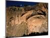 Moonrise over Painted Cave, Pueblo Rock Art, Bandelier National Monument, New Mexico, USA-Scott T. Smith-Mounted Photographic Print