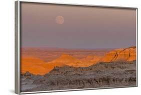 Moonrise over Rugged Landscape at Sunset, South Dakota, USA-Jaynes Gallery-Framed Photographic Print