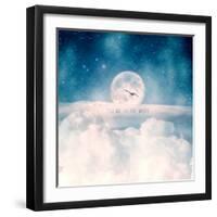 Moonrise Over the Clouds-Paula Belle Flores-Framed Art Print