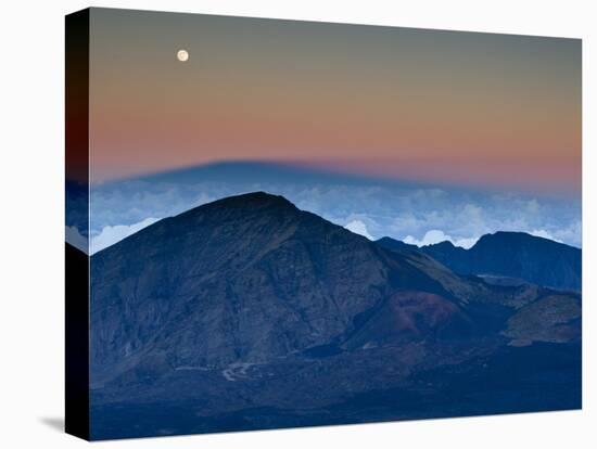 Moonrise over the Haleakala Crater,  Haleakala National Park, Maui, Hawaii.-Ian Shive-Stretched Canvas