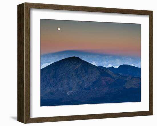 Moonrise over the Haleakala Crater,  Haleakala National Park, Maui, Hawaii.-Ian Shive-Framed Photographic Print