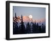 Moonrise over the North Cascades at Sunset, as Seen from Mount Baker, Washington.-Ethan Welty-Framed Photographic Print