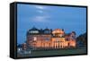 Moonrise over the Royal and Ancient Golf Club, St. Andrews, Fife, Scotland, United Kingdom, Europe-Mark Sunderland-Framed Stretched Canvas