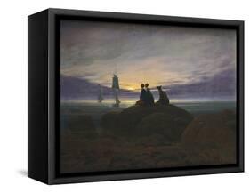 Moonrise over the Sea-Caspar David Friedrich-Framed Stretched Canvas