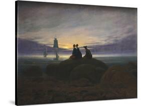Moonrise over the Sea-Caspar David Friedrich-Stretched Canvas