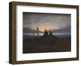 Moonrise over the Sea-Caspar David Friedrich-Framed Photographic Print