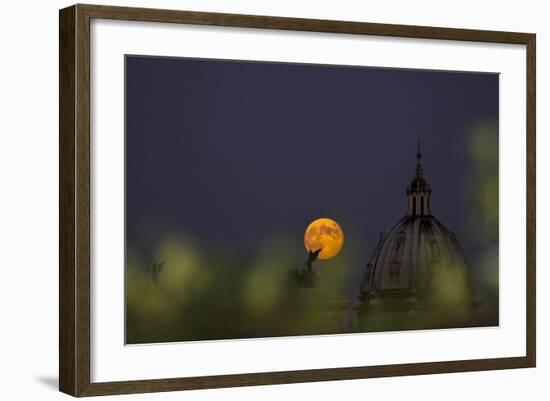 Moonrise Seen from a Hotel, Rome, Italy-Françoise Gaujour-Framed Photographic Print