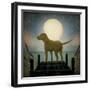 Moonrise Yellow Dog-Ryan Fowler-Framed Art Print