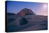 Moonset and Easter Morning Service at Morro Rock, California Coast-Vincent James-Stretched Canvas