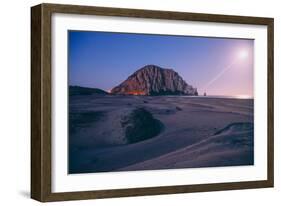 Moonset and Easter Morning Service at Morro Rock, California Coast-Vincent James-Framed Photographic Print