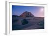 Moonset and Easter Morning Service at Morro Rock, California Coast-Vincent James-Framed Photographic Print