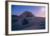 Moonset and Easter Morning Service at Morro Rock, California Coast-Vincent James-Framed Photographic Print