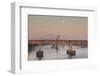 Moonset from the Arkansas River at Dawn, Little Rock, Arkansas, USA-Walter Bibikow-Framed Photographic Print