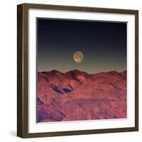 Moonset over Cottonwood Mountains, Death Valley, California, USA-Michel Hersen-Framed Photographic Print