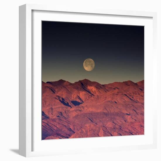 Moonset over Cottonwood Mountains, Death Valley, California, USA-Michel Hersen-Framed Photographic Print